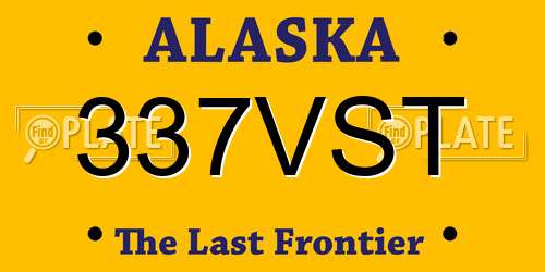 337VST Alaska License Plate