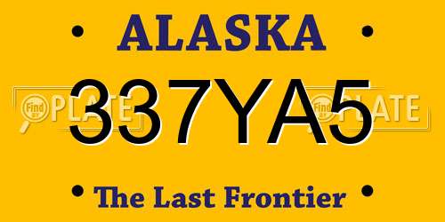 337YA5 Alaska License Plate