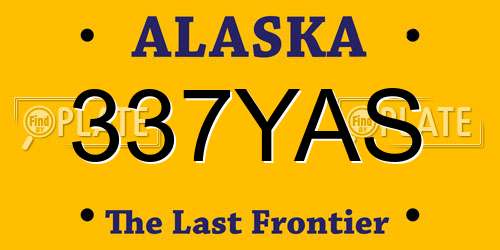 337YAS Alaska License Plate