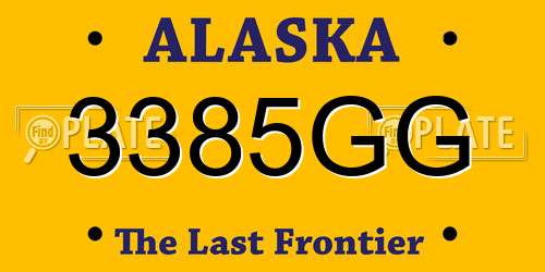 3385GG Alaska License Plate