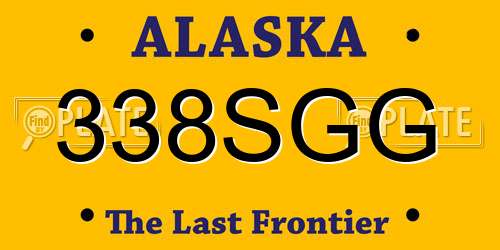 338SGG Alaska License Plate