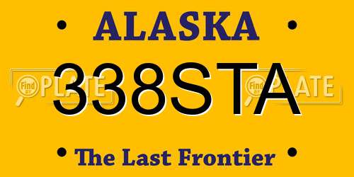 338STA Alaska License Plate