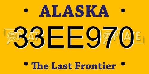 33EE970 Alaska License Plate