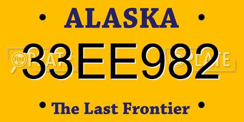 33EE982 Alaska License Plate