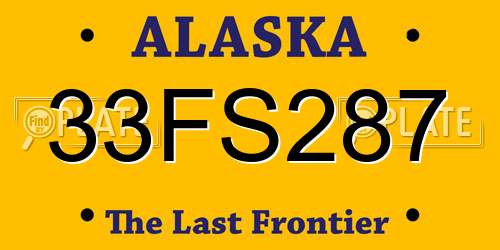 33FS287 Alaska License Plate