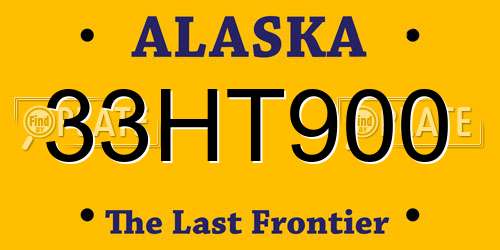 33HT900 Alaska License Plate