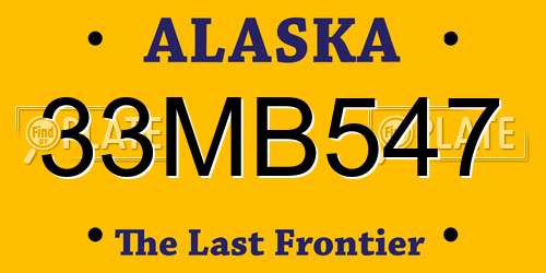 33MB547 Alaska License Plate