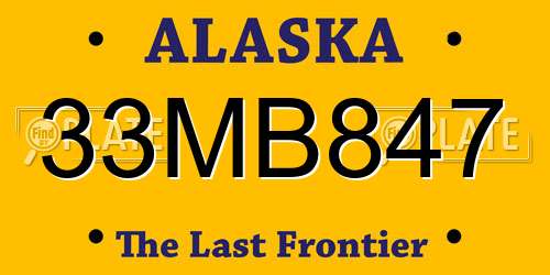 33MB847 Alaska License Plate