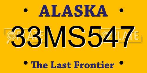 33MS547 Alaska License Plate