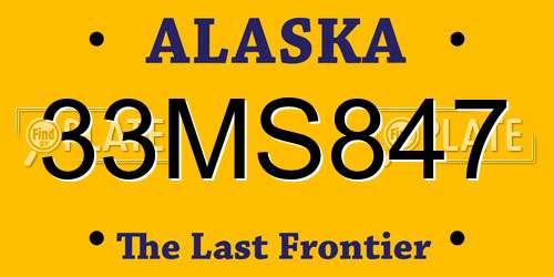 33MS847 Alaska License Plate