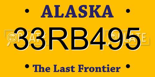 33RB495 Alaska License Plate
