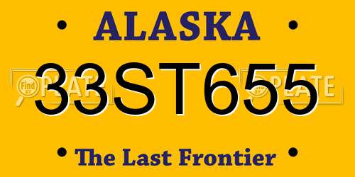 33ST655 Alaska License Plate