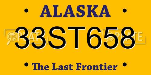 33ST658 Alaska License Plate
