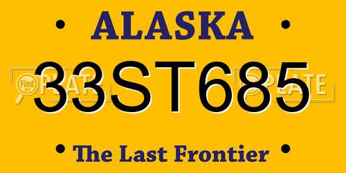 33ST685 Alaska License Plate