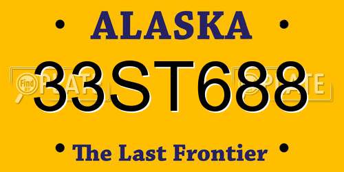 33ST688 Alaska License Plate