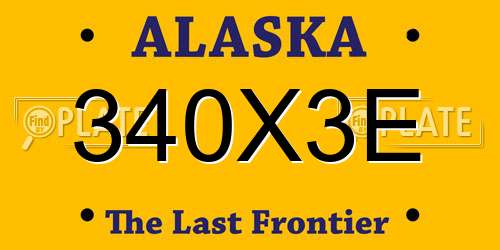 340X3E Alaska License Plate