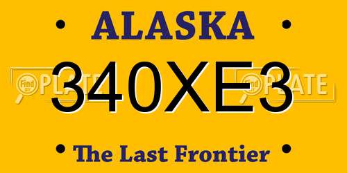 340XE3 Alaska License Plate