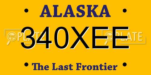 340XEE Alaska License Plate