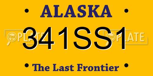 341SS1 Alaska License Plate