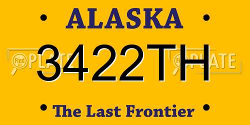 3422TH Alaska License Plate