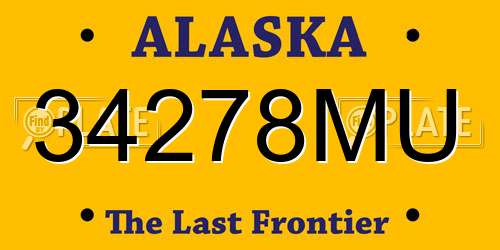 34278MU Alaska License Plate
