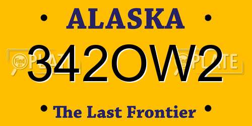 342OW2 Alaska License Plate