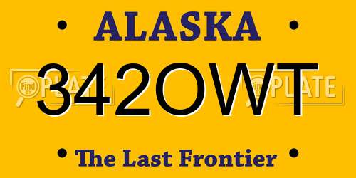 342OWT Alaska License Plate