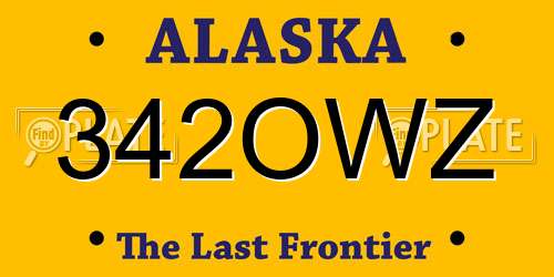 342OWZ Alaska License Plate