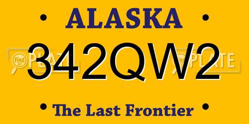 342QW2 Alaska License Plate