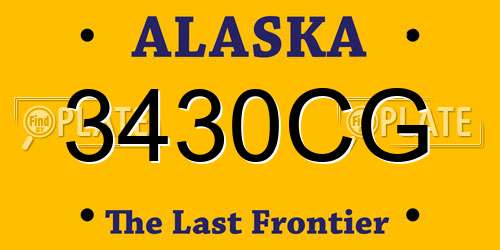 3430CG Alaska License Plate