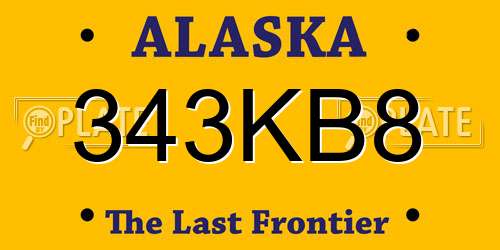 343KB8 Alaska License Plate