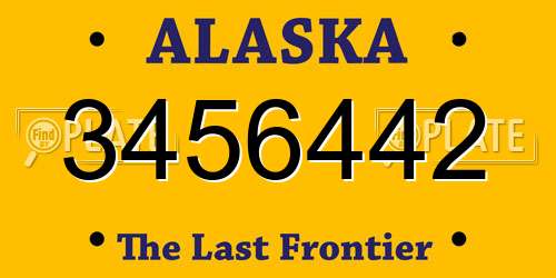 3456442 Alaska License Plate