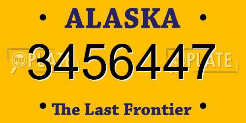 3456447 Alaska License Plate