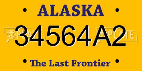 34564A2 Alaska License Plate