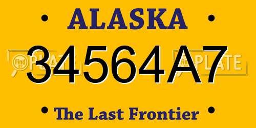 34564A7 Alaska License Plate