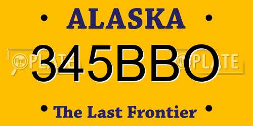 345BBO Alaska License Plate