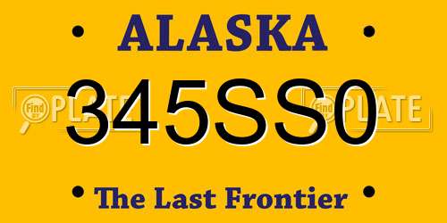 345SS0 Alaska License Plate