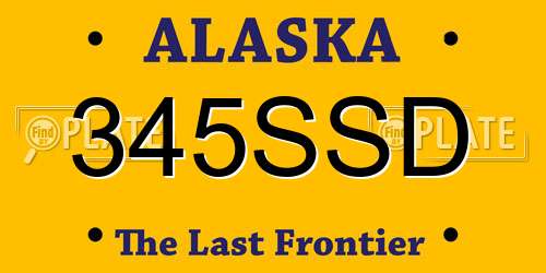 345SSD Alaska License Plate