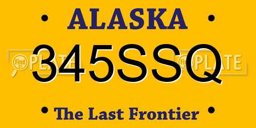 345SSQ Alaska License Plate