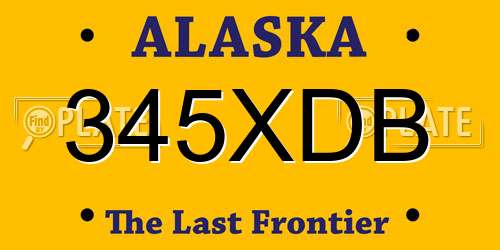 345XDB Alaska License Plate