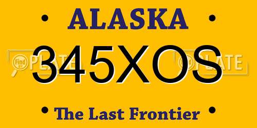 345XOS Alaska License Plate
