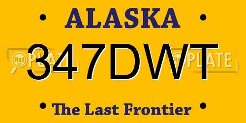 347DWT Alaska License Plate