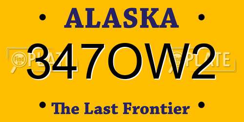 347OW2 Alaska License Plate