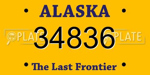 34836 Alaska License Plate