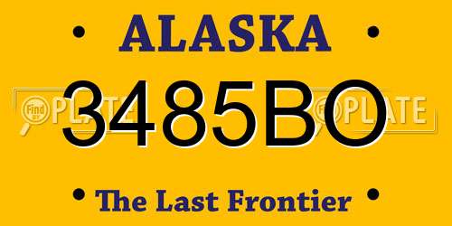 3485BO Alaska License Plate