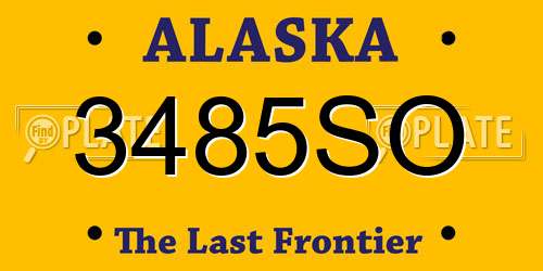 3485SO Alaska License Plate