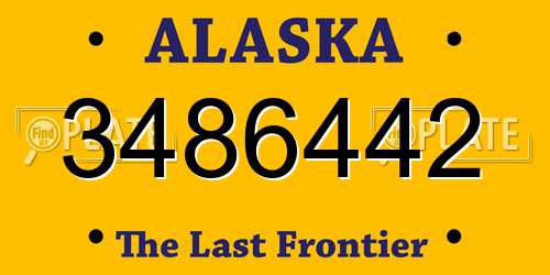 3486442 Alaska License Plate