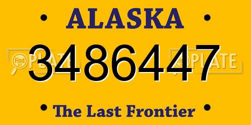 3486447 Alaska License Plate