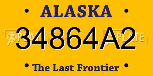 34864A2 Alaska License Plate