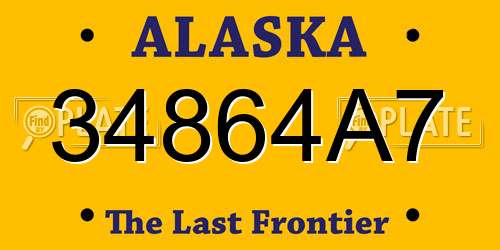 34864A7 Alaska License Plate